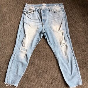Studio Blue Light Blue Distressed Ankle Jeans